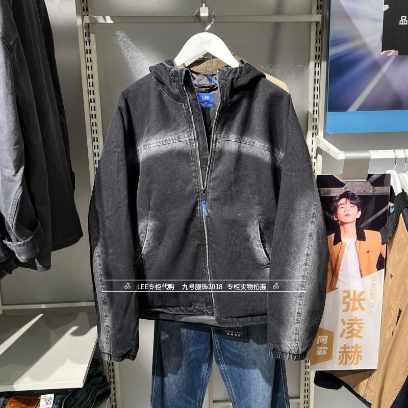 Lee正品 2025秋冬男士拉链连帽牛仔羽绒服LMT011311207704-A09282