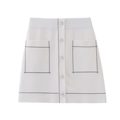 柜1299 摩系列 手绘明线高腰针织半身裙MBA1SKT020