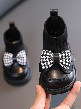 2025女宝宝棉鞋秋冬季小童袜靴女宝宝短靴加绒保暖二棉靴女童靴子