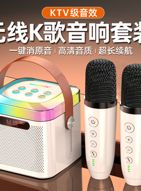 家庭户外ktv手提音响全民k歌麦克风神器无线手机电视儿童唱歌话筒