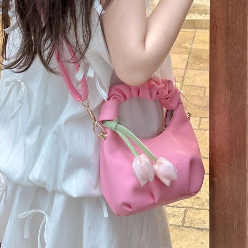 粉色儿童包包女可爱2025新款小众设计迷你手提包时尚韩系云朵包潮