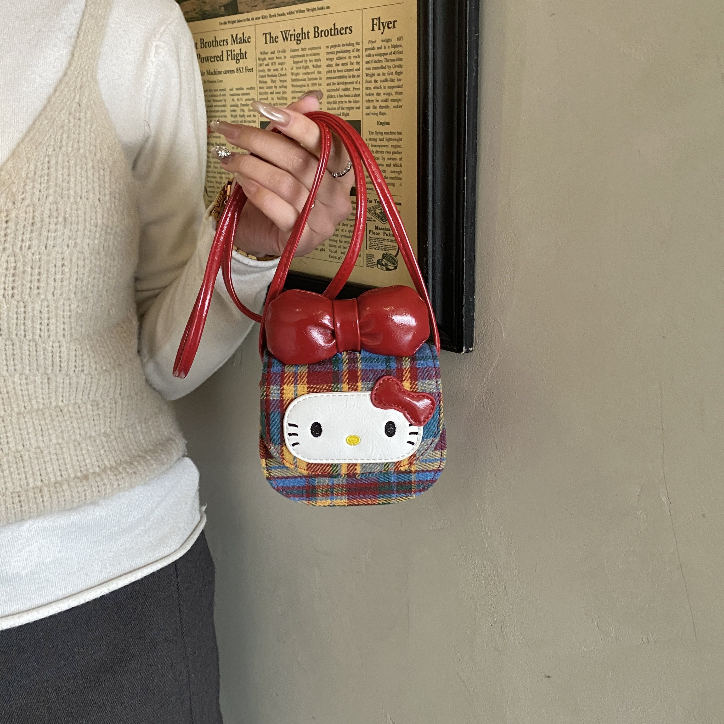 红色儿童时尚包包网红女童斜挎包2026新款可爱蝴蝶结斜挎口红包潮,箱包皮具/热销女包/男包,马鞍包,淘宝优惠券,粉丝福利购,淘宝优惠卷