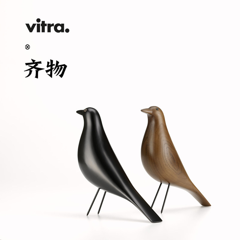 vitra实木装饰北欧摆件小鸟图片