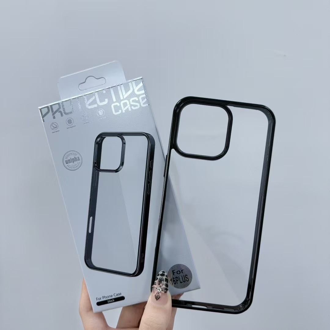 适用于苹果16promax手机壳iPhone15pro全包防摔14plus软边亚克力壳13mini保护套12简约透明大孔男女款外壳