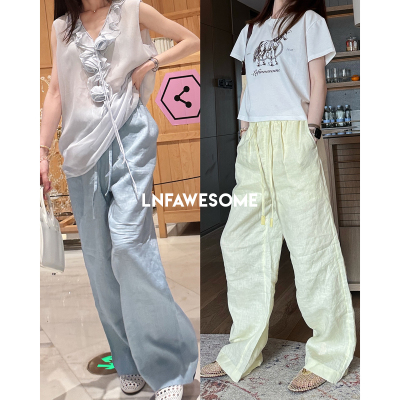 LNFAWESOME100%亚麻休闲长裤