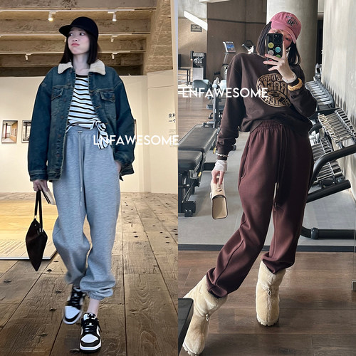 松紧腰简约LNF长裤保暖运动裤