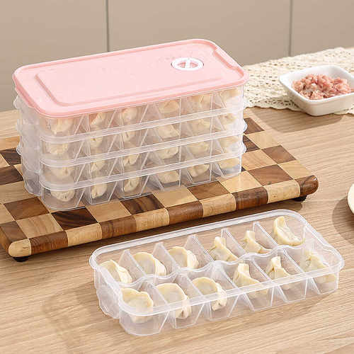 分格饺子盒家用小冰箱收纳盒速冷冻水饺食物云吞托盘保鲜盒食品级