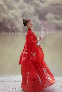 陌上花 鱼若亭 原创汉服女齐腰襦裙传统刺绣汉服男装情侣CP款