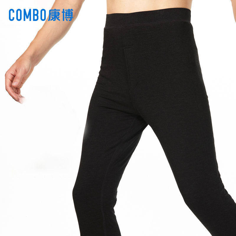 康博男士秋冬加绒加厚打底裤男护膝护腰三层特厚修身显瘦保暖裤