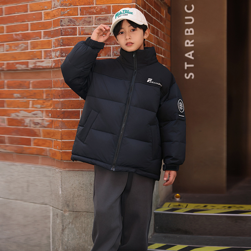 男童羽绒服2025冬季新款韩版儿童中长款加厚白鸭绒冬装外套中大童