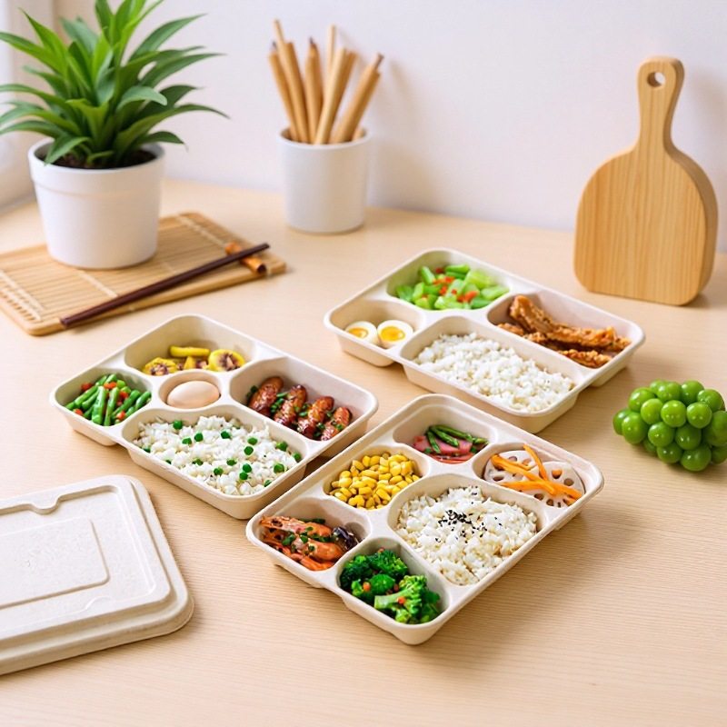 一次性打包盒大容量三四 五6格纸饭盒环保可降解纸浆餐盒外卖新品,餐饮具,可降解餐具/环保餐具,淘宝优惠券,粉丝福利购,淘宝优惠卷