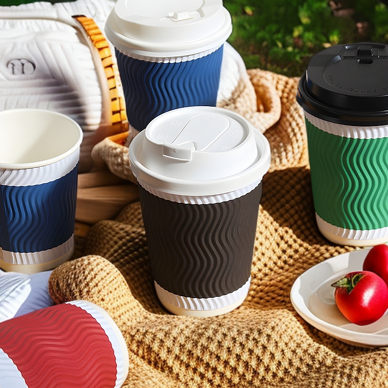 一次性咖啡杯带盖加厚瓦楞纸杯豆浆奶茶热饮打包杯外带ins风商用,餐饮具,纸杯,淘宝优惠券,粉丝福利购,淘宝优惠卷
