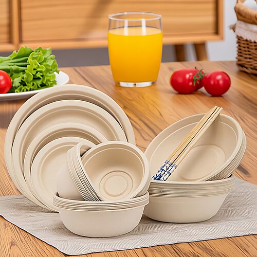 一次性碗筷纸碗可降解快餐烧烤即弃饭碗食品级家用野餐加厚餐具盒