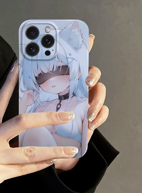二次元少女艺术小众适用高级感卡通iPhone16promax苹果15promax菲林手机壳新款13/12VIVO100