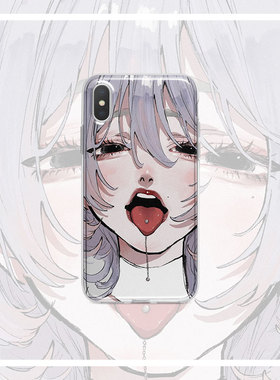 ins插画丧暗黑少女苹果13p手机壳15promax适用华为nova7OPPO小米11vivox60小米14iphone16PROMAX