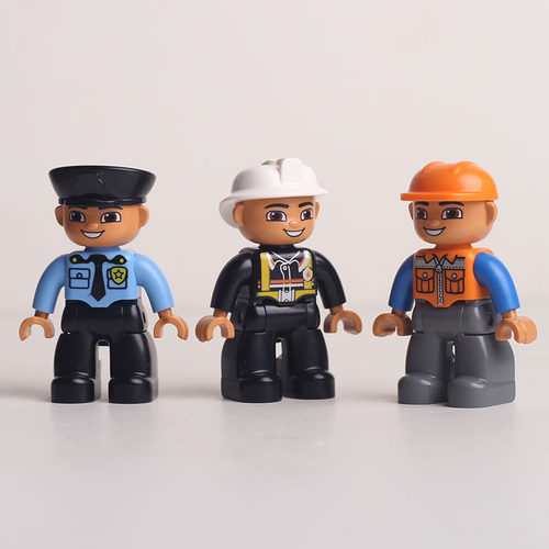 大颗粒积木职业人偶玩具配件