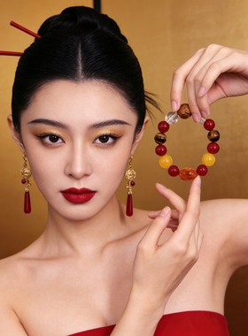 【赴宴】禧辰岛|原创红玛瑙多宝手串 东方雅韵赴宴时的从容底气