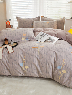 60支加厚全棉磨毛四件套100纯棉被套学生三件套床品床单2025新款