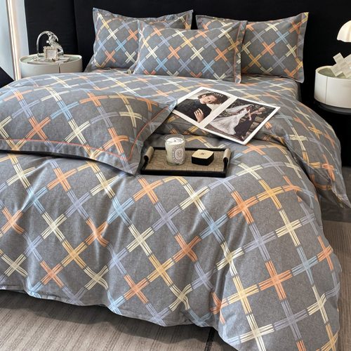 60支纯棉加厚磨毛被套单件全棉