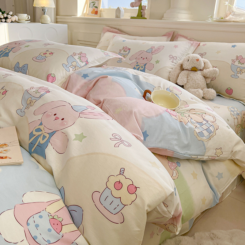 秋冬儿童宿舍床单人被套罩三件套