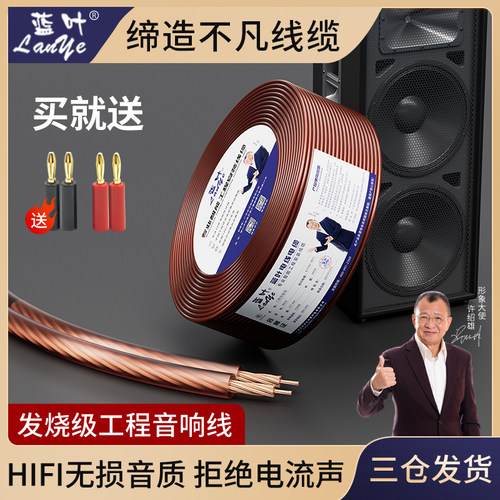 蓝叶音响线功放连接音箱音频线