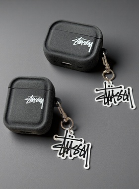 秋冬潮牌创意深灰色Airpods pro3保护套适用苹果3代无线蓝牙耳机1/2代新款高质感软壳