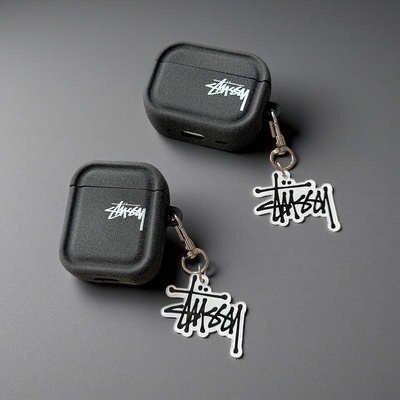 秋冬潮牌创意深灰色Airpods pro3保护套适用苹果3代无线蓝牙耳机1/2代新款高质感软壳