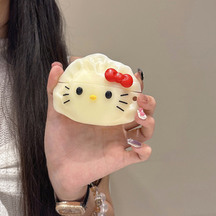 饺子KT猫适用苹果耳机airpods4保护套airpodspro2壳蓝牙ipods4软pro二代挂件三四代2024新款3airpod4