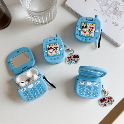 拓麻歌子翻盖可爱适用苹果耳机airpods4保护套airpodspro2壳蓝牙ipods4软pro二代挂件三四代2024新款3airpod4