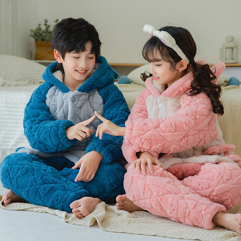 加厚款冬季卡通家居服套装