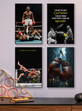 世界拳王迈克泰森海报 拳击馆格斗搏击励志MMA运动墙贴壁纸装饰画