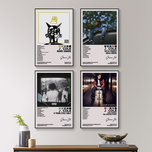 J Cole海报拉马尔科尔专辑封面说唱嘻哈音乐rapper装饰挂画墙贴图