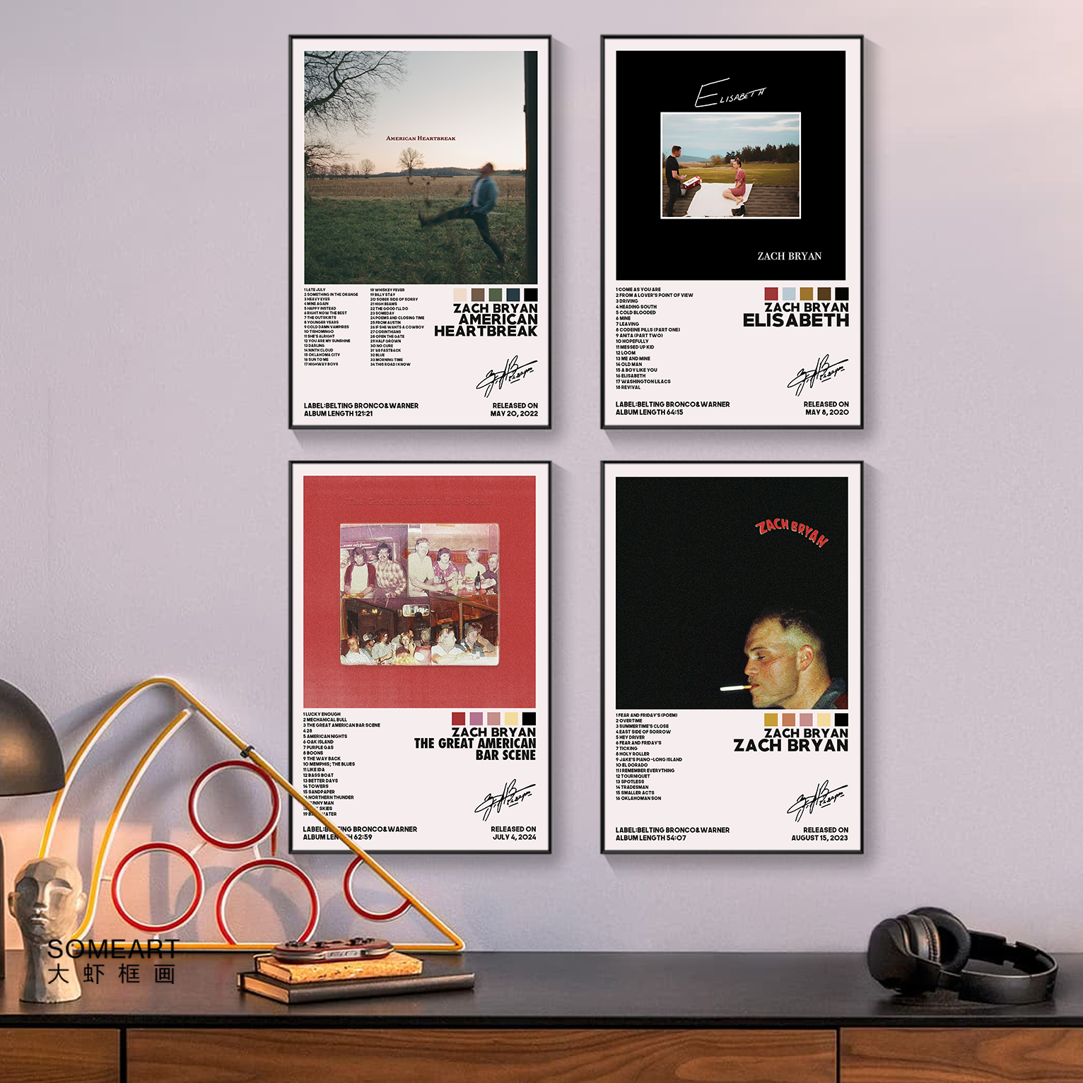 Zach Bryan音乐专辑封面装饰画海报墙壁挂画卧室客厅摇滚个性复古