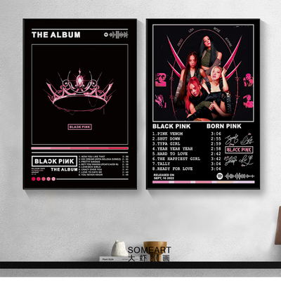 BLACKPINK女团JENNIE Jisoo专辑封面Lisa海报Rosé装饰画墙贴挂画