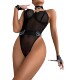 female perspective jumpsuit Sexy 透视网纱连体衣女链条塑身衣