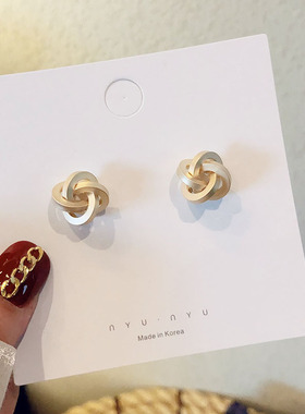 金属耳饰哑光设计感耳钉女小众轻奢冷淡风气质韩国绝美东大门耳环