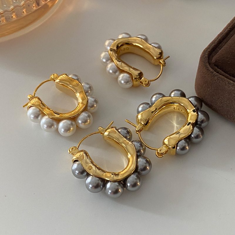 DSTYLE欧美法式U型珍珠耳扣