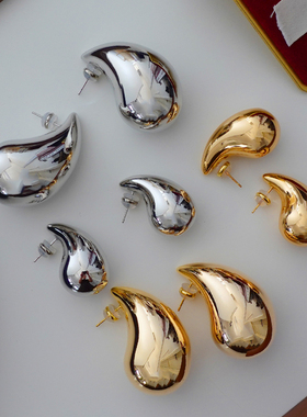 欧美液态水滴耳环2026新款爆款耳钉女小众设计感高级气质独特耳饰