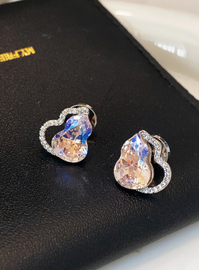 紫色切面葫芦耳钉2025新款爆款高级感福禄耳环轻奢爆闪新中式耳饰