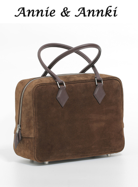 【A&A女包】2023冬季新款翻毛磨砂牛皮Plume枕头包复古百搭羽毛包