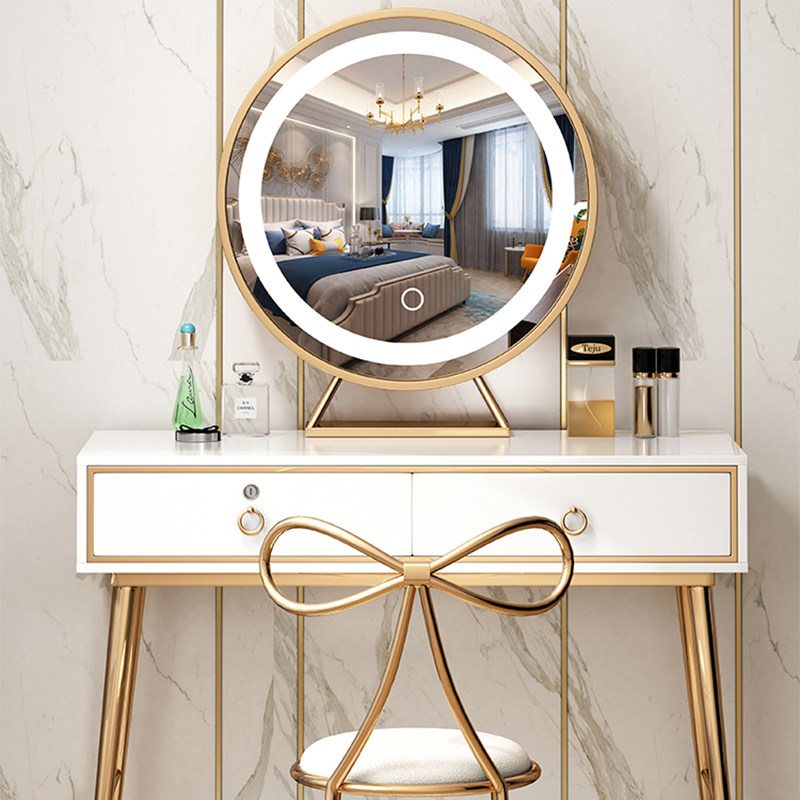 北欧书桌化妆台一体女生卧室网红轻奢1米带灯公主白色金属梳妆台|ruв категории жилой мебели, Таблица класса, комод/стол - от Buy2taobao.com для оказания профессиональной услуги покупки агента Taobao