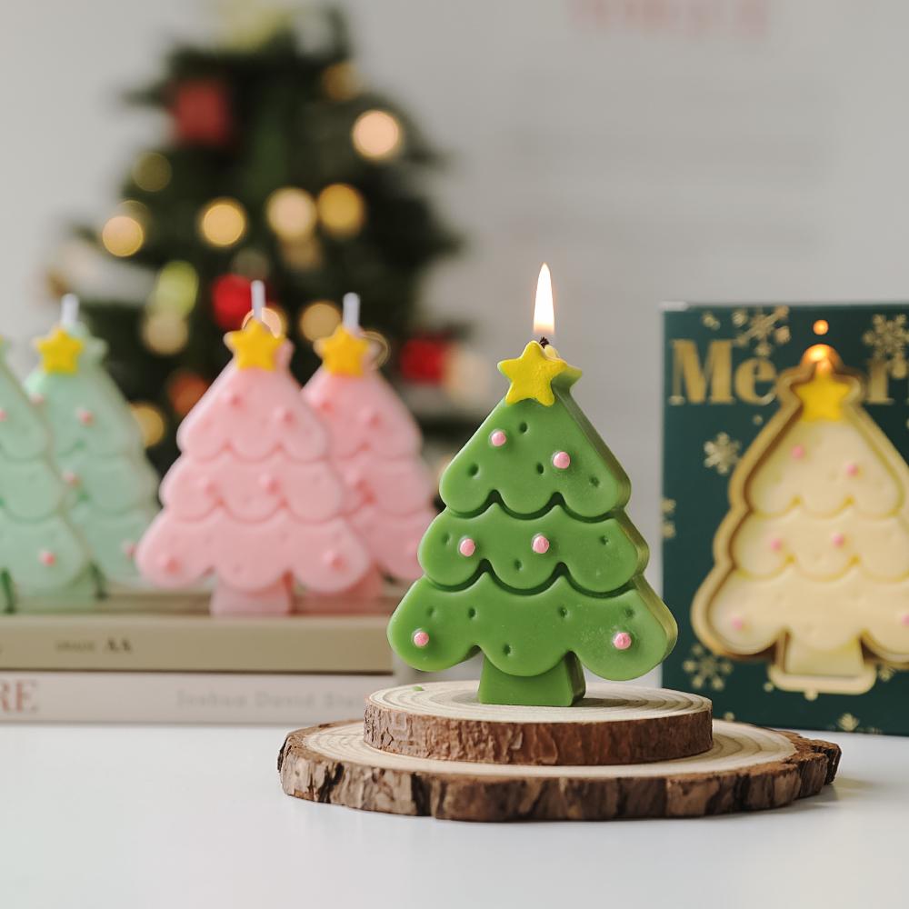 圣诞香薰蜡烛批发圣诞树造型装饰高级伴手礼小礼物candle香氛蠟燭