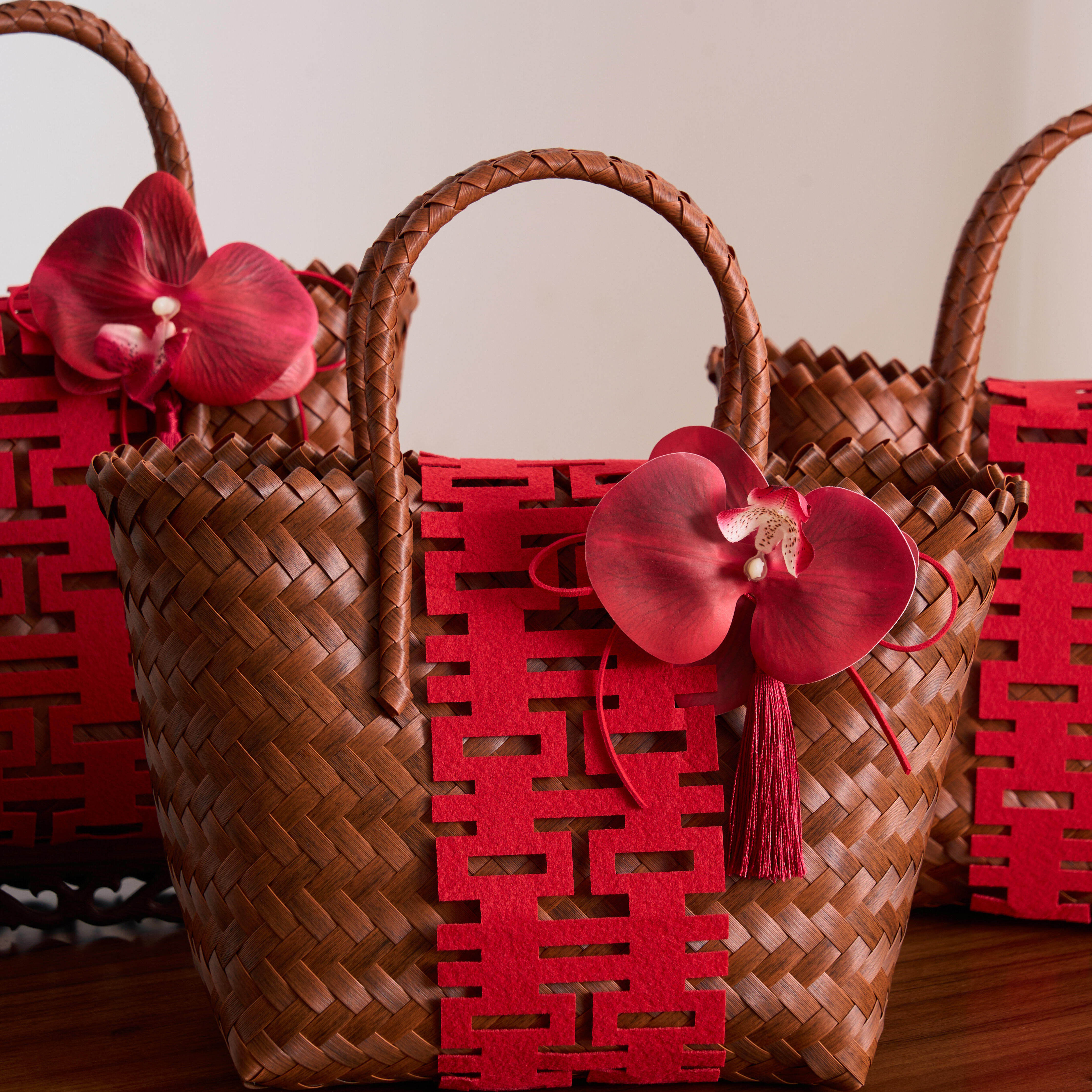 结婚伴手礼手提袋子包包女伴娘高级感中式婚礼回礼盒小众编织篮子