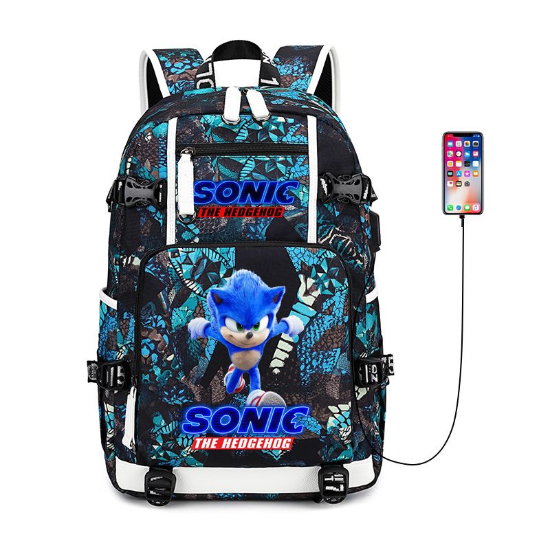 亚马逊新款索尼克背包Sonic2学生书包动漫卡通双肩背包男厂家