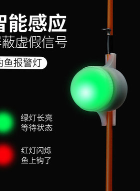 粼湖海杆夜钓报警灯电子感应闪光钓鱼竿报警灯自动报警器渔具用品