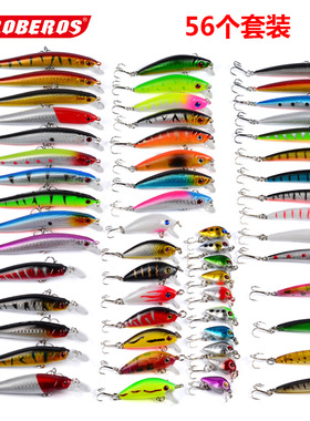56个经典路亚饵套装374.48g软饵硬饵混装翘嘴鲈鱼通吃混装DWS560