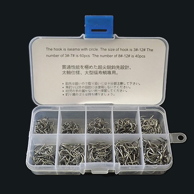 十格盒装带倒刺12号400枚鱼钩