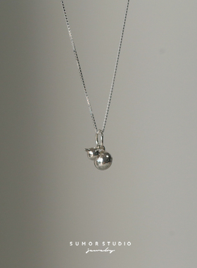 S925纯银小葫芦实心吊坠项链女简约小众锁骨链新国风中式男女X21