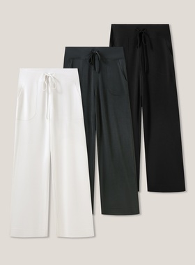 【CC家居控】百搭显瘦抽绳松紧腰 经典裸感直筒休闲裤SS26153