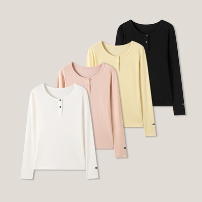 【春夏品质新款】纯色简约休闲百搭套头圆领长袖T恤SS28011